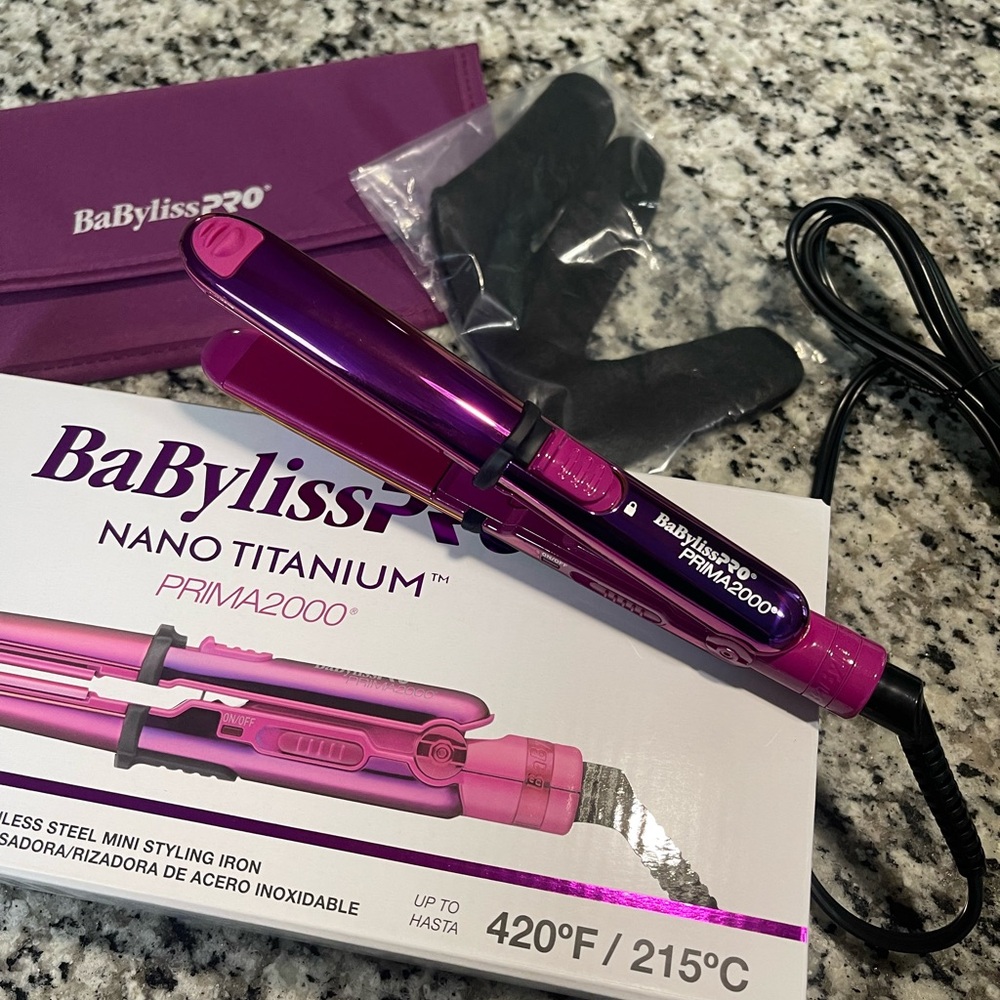 BaBylissPRO Nano Titanium Prima2000 Flat Iron Mini LIMITED Edition - Picture 8 of 9